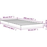  Okvir za krevet bijeli 90 x 200 cm od masivne borovine | Eponuda.ba