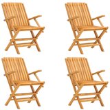 Maison Chic Zložljivi Vrtni Stoli - Stol za vrti 4 kosa 61x67x90 cm trdna tikovina JS2828, (21876117) Cene