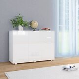 vidaXL Komoda visok sijaj bela 107x35x76 cm Cene