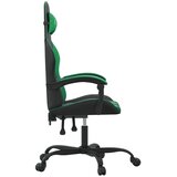vidaXL Okretna igraća stolica crno-zelena od umjetne kože - Crna i zelena 1 Bez naslona za noge | shoptok.hr