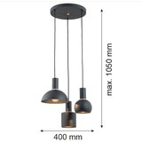  Argon 1472 - Luster na sajli SINES 3xE27/15W/230V crna | Eponuda.com
