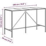  Barski stol sa staklenom pločom crni 180x70x110 cm poliratan | shoptok.hr