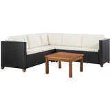 Maison Chic Seti vrtnega pohištva - Vrtna garnitura - Vrtni pohištvo set z blazinami 4-delna poli ratan črna, (21797275) | Shoptok.si