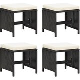 Maison Chic Vrtni stolčki - Vrtni stoli 4 kosi z blazinami črn poli ratan JS1080, (21878341) | Shoptok.si
