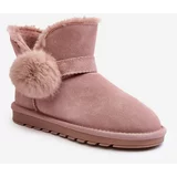 Kesi Women's suede snow boots with cutouts, pink Eraclio