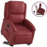 Maison Chic Naslanjač - Relax naslanjač s funkcijo vstajanja vinsko rdeče umetno usnje, (22040166) | Shoptok.si