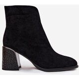 VINCEZA Suede Women's Block Heel Boots with Embossing Lined | shoptok.hr