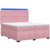  Boxspring krevet s madracem Ružičasta 200 x 200 cm Baršun | shoptok.hr