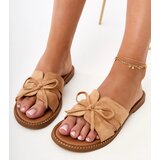 Gemre marka niezdefiniowana Brown flip-flops with a bow and edge embellishment Favira | shoptok.hr