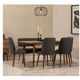 Hanah home vina walnut anthracite set stola i stolica i klupe Cene