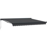 vidaXL Avtomatska retraktibilna tenda oranžne in bele barve 350x250 cm | Shoptok.si