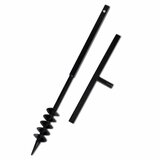 vidaXL Jeklen spiralni vrtalni sveder za zemljo z ročajem 80 mm črne barve | Shoptok.si