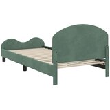Krevet za djecu s uzglavljem Morska zelena 90 x 190 cm Baršun | shoptok.hr