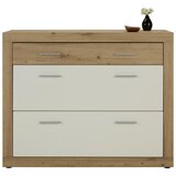 Mömax omara za čevlje malta, bela, barva hrasta | Shoptok.si