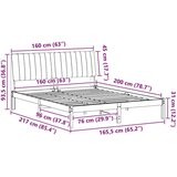  Konstrukcija postelje Rjava 150 x 200 cm Masivno borovo les, (5000084292) | Shoptok.si