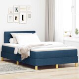  LED Box Spring Krevet s uzglavljem Plava 120 x 190 cm tkanina | shoptok.hr