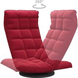vidaXL Okretna podna stolica crvena boja vina baršunasta | shoptok.hr