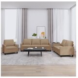 vidaXL 3-dijelni set sofa s jastucima boja cappuccina od umjetne kože Cijene