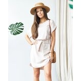 Resti Cream women's dress with waist tie | Shoptok.si