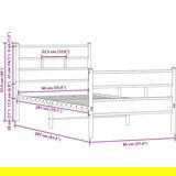 vidaXL Posteljni okvir brez vzmetnice z vzglavjem/vznožjem 90x200 cm | Shoptok.si