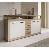 MID.YOU ŠIROKA KOMODA, bela, hrast sonoma | Shoptok.si