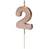 PARTY DECO svečka za rojstni dan številka 2, rose gold, velikost 4,5 cm Cene