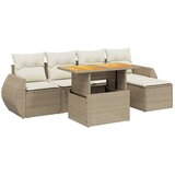vidaXL 6-dijelni set vrtnih sofa s jastucima bež od poliratana | shoptok.hr