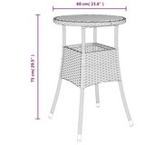  Vrtni stol Ø 60 x 75 cm od bagremovog drva i poliratana crni | shoptok.hr