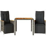 vidaXL 3-dijelni vrtni bistro set od poliratana s jastucima sivi | shoptok.hr