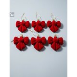 Sinsay Set božićnih kuglica u obliku mašni s baršunastom završnom obradom 6 pack | shoptok.hr