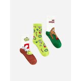 Reserved Komplet od 3 para božićnih čarapa Grinch - smeđi Cijene