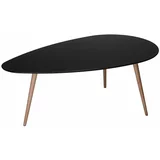 Furnhouse crni stolić za kavu s nogama od bukovog drveta Fly, 116 x 66 cm