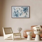  Plakat Turquoise Ornamental Retro Flowers 30x21 Crni okvir s margom | shoptok.hr