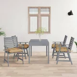  Zunanji jedilni stoli z blazinami 4 kosi trden akacijev les, (20964873)