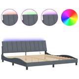  Okvir kreveta s LED-om bez madraca Hanko tamnosivi 200 x 200 cm baršunasti | shoptok.hr