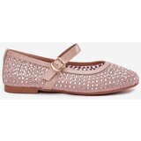 Boto Embellished Women's Ballerinas With Strap And Buckle Beige Avirae | Shoptok.si