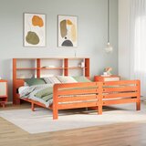 Maison Chic Posteljni okvir - Dvoposteljna postelja - Zakonska postelja brez vzmetnice vošč. rjav 200x200 cm borovina-J4598, (21761869) | Shoptok.si