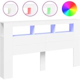 Maison Chic led posteljno vzglavje - vzglavna omarica - nočna omarica belo 180x18,5x103,5 cm inženirski les, (21712475) Cene