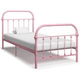 Maison Chic Posteljni okvir - Enojna postelja - Postelja za odrasle roza kovinski 90x200 cm-J8946, (21759452) | Shoptok.si