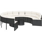  Vrtna sofa sa stolom i jastucima okrugla crna od poliratana | shoptok.hr