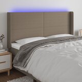 Maison Chic led posteljno vzglavje - vzglavna omarica - nočna omarica taupe 203x16x118/128 cm blago, (21706237) | Shoptok.si