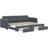 vidaXL Dnevni krevet na razvlačenje i ladice tamnosivi 80x200 cm | shoptok.hr