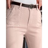 DStreet Spodnie damskie slim fit z paskiem TAIRONIK różowe | shoptok.hr