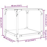  Stolići s prozirnom staklenom površinom 2 kom 40x40x40 cm čelik | shoptok.hr