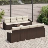  Set od 7 dijelova vrtne sofe s jastučićima smeđa poli ratan | shoptok.hr