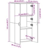 Ormarić za spise boja betona 60x32x115 cm konstruirano drvo | shoptok.hr