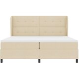 Box Spring Krevet s Madracem - Krem 200x200 cm Tkanina | shoptok.hr