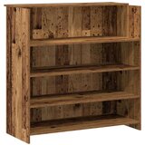  pisalna miza s pultom in omaricami, inženirski les, starinski les, 180x50x103,5 cm, 3 kos | Shoptok.si