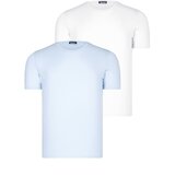 Dewberry DUAL SET T8569 BIKE COLLAR MENS T-SHIRT-BLUE-WHITE Cene