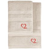 Foutastic Bež pamučni set ručnika 2 kom od frotira Love – | shoptok.hr